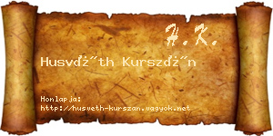 Husvéth Kurszán névjegykártya